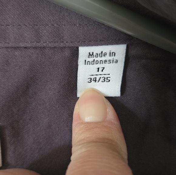 Calvin Klein Gray Dress Shirt Size 17 34/35 - Picture 5 of 6